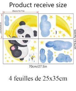 Stickers Chambre Bébé - Panda sur la lune Stickers Chambre Bébé - Panda sur la lune