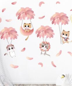 Stickers Chambre Bébé - Chats Parachute Stickers Chambre Bébé - Chats Parachute