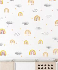 Stickers Chambre Fille - Arc en ciel nuages Stickers Chambre Fille - Arc en ciel nuages