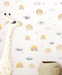 Alternative view of Stickers Chambre Fille - Arc en ciel nuages
