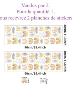 Stickers Chambre Fille - Arc en ciel nuages Stickers Chambre Fille - Arc en ciel nuages