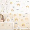 Stickers Chambre Fille - Arc en ciel nuages