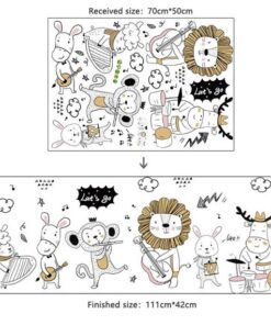 Stickers Chambre Bébé - Animaux Musique Lion