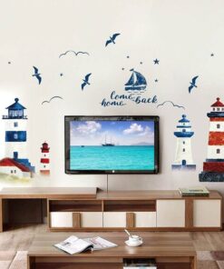Stickers Chambre Garçon - Phare Mer Stickers Chambre Garçon - Phare Mer