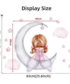 Stickers Chambre Fille - Fée sur la Lune
