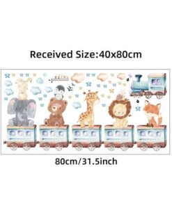 Stickers Chambre Garçon - Animaux sur le Train