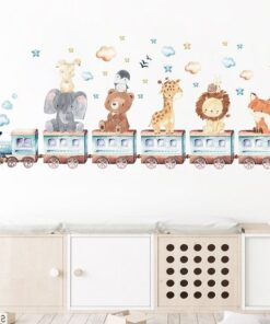 Alternative view of Stickers Chambre Garçon - Animaux sur le Train