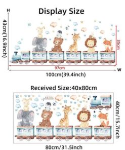 Stickers Chambre Garçon - Animaux sur le Train