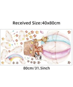 Stickers Chambre Fille - Montgolfière Animaux Stickers Chambre Fille - Montgolfière Animaux
