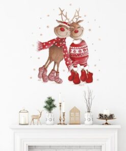 Alternative view of Stickers Chambre Bébé - Deux Rennes de Noël