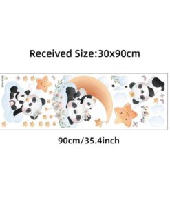 Stickers Chambre Fille - Pandas sur la lune