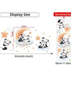 Stickers Chambre Fille - Pandas sur la lune