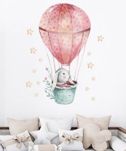 Alternative view of Stickers Muraux Lapin Montgolfière