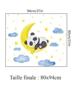 Stickers Chambre Bébé - Panda sur la lune Stickers Chambre Bébé - Panda sur la lune