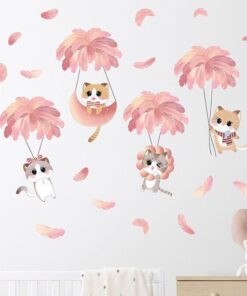 Stickers Chambre Bébé - Chats Parachute Stickers Chambre Bébé - Chats Parachute