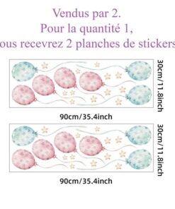 Stickers Chambre Fille - Ballons Roses et Bleus