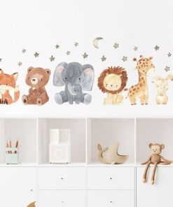 Stickers Chambre Bébé - Animaux de la Savane Etoiles Stickers Chambre Bébé - Animaux de la Savane Etoiles