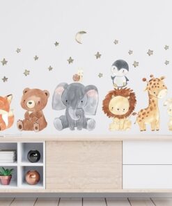 Stickers Chambre Bébé - Animaux de la Savane Etoiles Stickers Chambre Bébé - Animaux de la Savane Etoiles