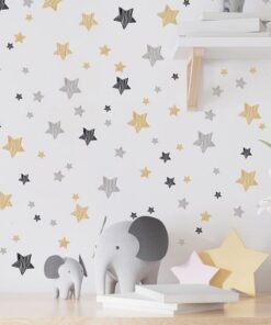 Stickers Chambre Bébé - Etoiles or et gris Stickers Chambre Bébé - Etoiles or et gris