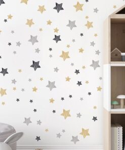 Stickers Chambre Bébé - Etoiles or et gris Stickers Chambre Bébé - Etoiles or et gris