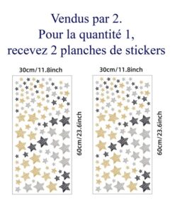 Stickers Chambre Bébé - Etoiles or et gris Stickers Chambre Bébé - Etoiles or et gris