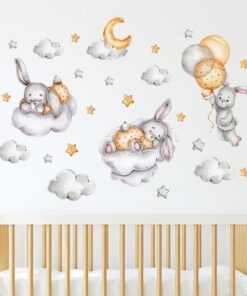 Alternative view of Stickers Etoile Grise Bébé Lapin