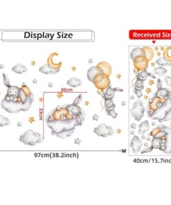 Stickers Etoile Grise Bébé Lapin Stickers Etoile Grise Bébé Lapin