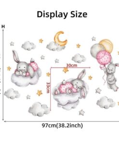 Stickers Lapins et Nuages