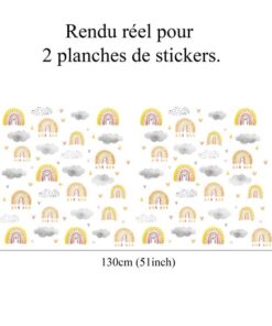 Stickers Chambre Fille - Arc en ciel nuages Stickers Chambre Fille - Arc en ciel nuages