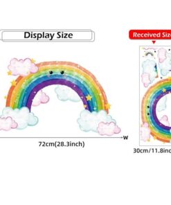 Stickers Chambre Bébé - Arc en Ciel Nuages Rose Stickers Chambre Bébé - Arc en Ciel Nuages Rose