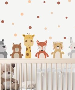 Alternative view of Stickers Chambre Bébé - Animaux Savane Pois