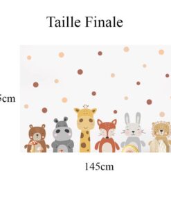 Stickers Chambre Bébé - Animaux Savane Pois Stickers Chambre Bébé - Animaux Savane Pois