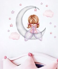 Stickers Chambre Fille - Fée sur la Lune