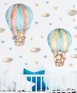 Stickers Chambre Garçon - Montgolfières étoiles Stickers Chambre Garçon - Montgolfières étoiles