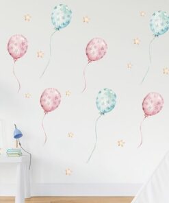 Stickers Chambre Fille - Ballons Roses et Bleus
