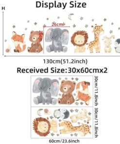Stickers Chambre Bébé - Animaux de la Savane Etoiles Stickers Chambre Bébé - Animaux de la Savane Etoiles