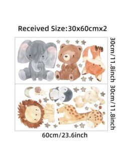 Stickers Chambre Bébé - Animaux de la Savane Etoiles Stickers Chambre Bébé - Animaux de la Savane Etoiles