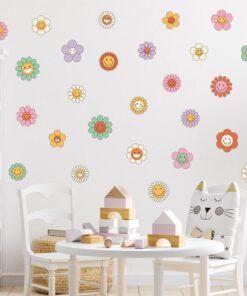 Stickers Chambre Fille - Fleurs Colorées