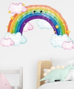 Stickers Chambre Bébé - Arc en Ciel Nuages Rose Stickers Chambre Bébé - Arc en Ciel Nuages Rose