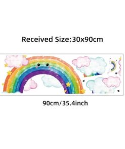 Stickers Chambre Bébé - Arc en Ciel Nuages Rose Stickers Chambre Bébé - Arc en Ciel Nuages Rose
