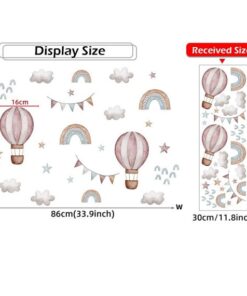 Stickers Chambre Fille - Montgolfières Arcs en Ciel Stickers Chambre Fille - Montgolfières Arcs en Ciel