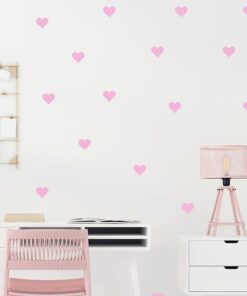 Stickers Chambre Fille - Coeurs Roses Stickers Chambre Fille - Coeurs Roses