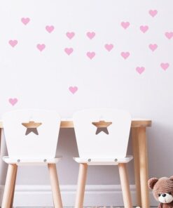 Stickers Chambre Fille - Coeurs Roses Stickers Chambre Fille - Coeurs Roses