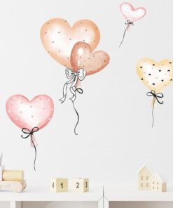 Stickers Chambre Fille - Ballons Coeurs Stickers Chambre Fille - Ballons Coeurs