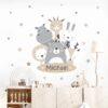 Stickers Prénom Personnalisé - Animaux Etoiles Beige