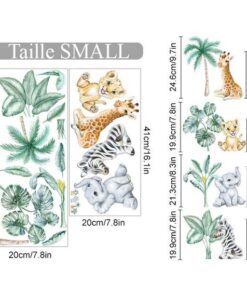 Stickers Chambre Bébé - Animaux de la Savane Arbres