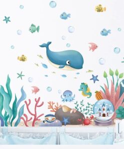 Stickers Chambre Bébé - Baleine dans la Mer Stickers Chambre Bébé - Baleine dans la Mer