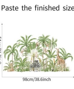 Stickers Chambre Bébé - Jungle Tropical Animaux Zèbres