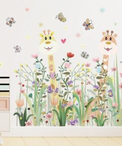 Stickers Chambre Bébé - Girafes Savane Papillons Stickers Chambre Bébé - Girafes Savane Papillons