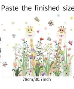 Stickers Chambre Bébé - Girafes Savane Papillons Stickers Chambre Bébé - Girafes Savane Papillons